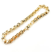 568/A311B. 14K Solid Gold Hollow Box Link Bracelet